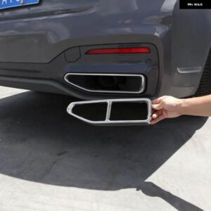 BMW 2個 ステンレスマフラーカバー トリム 7シリーズ G11 G12 730 740 750LI 2009-2020 カーアクセサリー