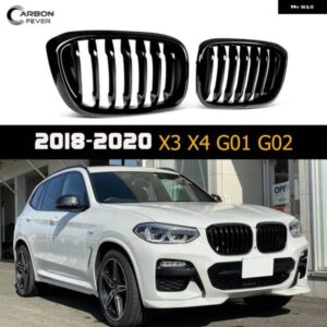 BMW フロントキドニーグリル X3 G01 G08 X4 G02 2018-2021PRE-LCI ABS グロスブラック M-トリカラー レーシンググリル 交換用カー スタイリング