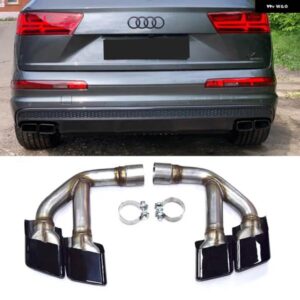アウディ 304 ステンレスの排気チップ 2016-2018 Q7 2.0T 3.0T SQ7 4 つの正方形のヒントブラックノズルマフラーチップ