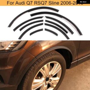 アウディ Q7 ホイールアーチ サイドフェンダーフレアカバー マッドガード トリム Q7 RSQ7 SLINE 2006 - 2015 マットブライトブラック PU