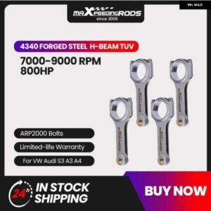 アウディ 4340 コンロッド 接続ロッド S3 A4 TT 1.8T VW ゴルフ プルエル ビエル EN24 H ビーム 1.8T 20MMピン TUV ロッドピストン