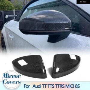 アウディ カーボンバックミラー カバー キャップ TT TTS TTRS 2016-2020 R8 16-19 交換用サイドミラー カバー キャップブラック