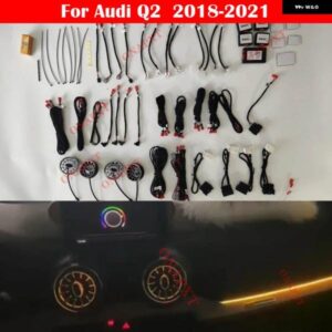アウディ 21色 セット Q2 Q2L 2018-2021MM I アプリ 制御 LED エアベントノズル ムードランプ 装飾 ストリップ アンビエントライト