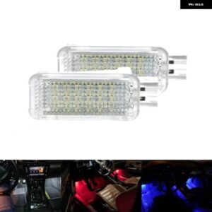 アウディ 2個 LED 車足元通路ライト A3 A4 A5 A6 フォルクスワーゲン ゴルフ 4/5/6 シュコダ オクタビア ファビア ホワイト ブルー レッド