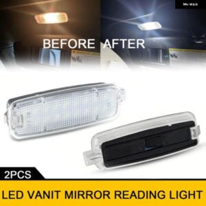 アウディ 2X LED インテリア サンバイザー ライトヘッド読書ドームランプ A3 S3 RS3 A4 S4 A5 S5 A6 A7 A8 S8 Q5 8R TT TTS 8J 6000K