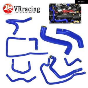 スバル ブルー＆ブルーイエロー 10個 シリコンラジエーターホースキット インプレッサ WRX/STI GDB EJ20 ロゴ VR-LX180