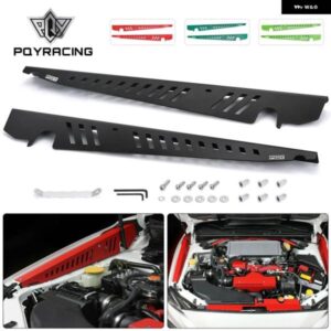スバル フェンダーシュラウドキット アルミパネル プレート エンジンベイ ハードウェア付き 15-ON WRX STIブラック レッド/グリーン