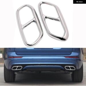 ボルボ XC90 S90 XC60 2014-2019 リアデュアルエキゾーストマフラーエンドパイプ ステッカー カバー トリム アクセサリーステンレス 2個