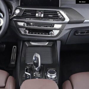 BMW ABS カーボン X3 G01 X4 G02 2018-20 ギアシフト 自動 トリム 装飾 マルチメディアノブフレーム カバー LHD