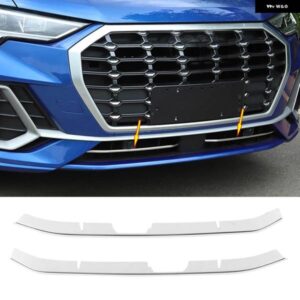 アウディ 2PC フロントバンパー クロームグリル カバー トリム モールド Q3 F3 2019 2020 カー スタイリング フロントバンパー アンダーグリル アクセサリー