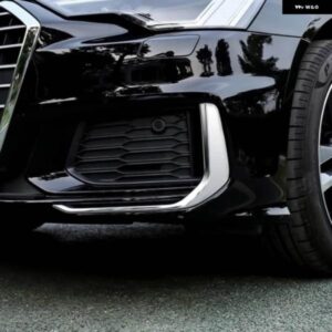 アウディ A6 C8 2019-22 ABS フロントバンパー フォグランプ ランプまぶたアイブロウストリップカバー トリム アクセサリー 2個