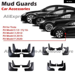 テスラ マッドフラップ スプラッシュプルーフ マッドガード 車 フロント リア フェンダー アクセサリー 交換用 モデル 3 S X Y