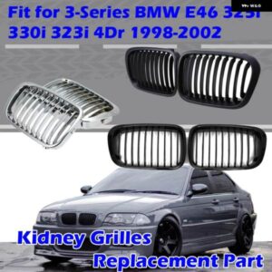 BMW キドニーグリル フロントバンパー ラジアートガードグリル 3シリーズ E46 セダン 325I 330I 323I 1998 - 2002 カーアクセサリー