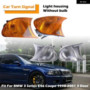 BMW ウィンカーハウジングインジケータ コーナーライト クリアケースブルブなし 3シリーズ E46 クーペ 1998-2001 3 ドアカーアクセサリー