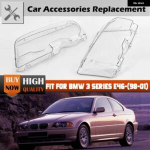 BMW ヘッドライト クリアレンズカバー ランプ シェード 3シリーズ E46 クーペ/カブリオフェイスリフト前の 2000-2003 M3 00-06 シェルカーアクセサリー