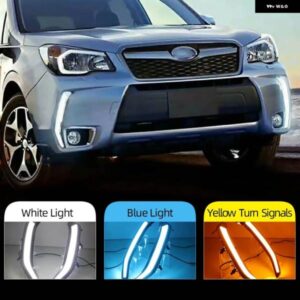 スバル 2個 フォレスター 2013-18 LED DRL デイタイム ランニングライト デイライト ウィンカーランプ NIGNT ブルー
