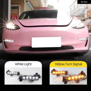 テスラ 1セット モデル 3 モデル Y 2017-22 車 DRL デイタイム ランニングライト LED デイライト フォグランプ ウインカー