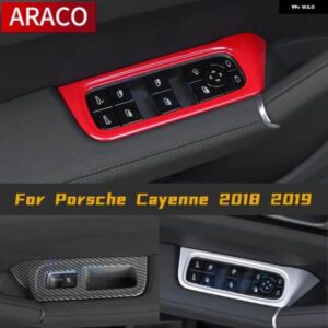 ポルシェ カイエン 2018 2019 AKSESORIS MOBIL インテリア MERAH SERAT KARBON WARNA PERAK K