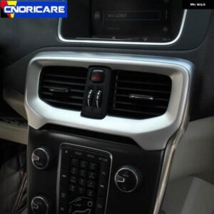 ボルボ カーセンター コンソール 空調コンセントフレーム 装飾 ステッカー トリム ステンレス V40 2012-17 インテリア スタイリング