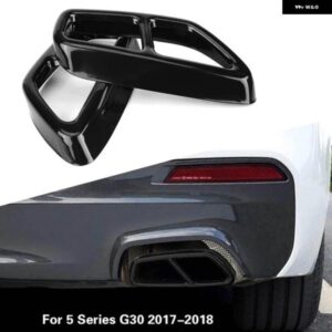 BMW ステンレスブラックエキゾーストテールパイプ カバー トリム - 5シリーズ G30 528LI 530LI 2017-2018