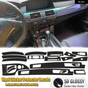 BMW インテリア トリム フィルム 装飾 5D カーボンビニールステッカー 5シリーズ 525I 530I E60 2003-2010 LHD