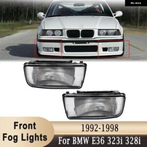BMW 1ペア フロント バンパー フォグランプ クリアレンズ M3 E36 328I 323I 320I 1992-1998 ヘッドライト フォグランプ 63171387091/63171387092