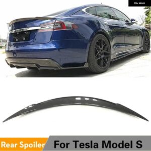 テスラ カーボンリア トランク スポイラー ウイング モデル S 2014-2019 ブーツ リップ ウイング スポイラー