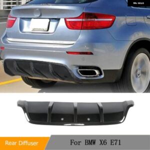 BMW カーボンリア バンパー ディフューザーリップスポイラー X6 E71 35I SUV 2008-2014 レーシングリアディフューザーエプロンプロテクター FRP