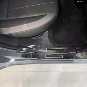 スバル 8ピース CROSSTREK 2024 2025 ABS カーボンドアドアシルスカッフプレートガードプロテクター カバー トリム