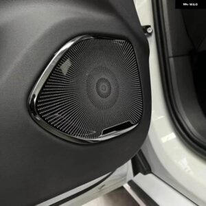 ボルボ 4PC S60 2020-24 インテリア トリム カー オーディオ スピーカー カバー ステッカー RRONT リアドア パネル スピーカー カバー