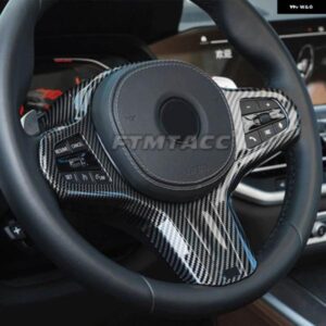 BMW ステアリングホイール フレーム 装飾 カバー ステッカー トリム X5 G05 2019-22 インテリア デカール ABS カーボン