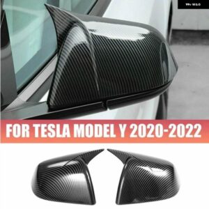 テスラ カー ウイング サイドバックミラー カバー キャップ モデルY 2020 2022 2023 カーボンルックアウター 2個 カー アクセサ