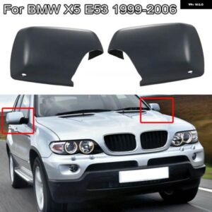 BMW バックミラー キャップウィングサイドバックミラー カバー ランプ穴付き E53 X5 1999-2006 カー アクセサリー マットブラック