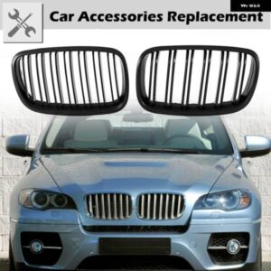 BMW キドニー グリル 1ペア フロント バンパー グリル X5/X6 E70 E71 2007-2013 E72 2008-2011 マットブラックキドニー グリル 交換