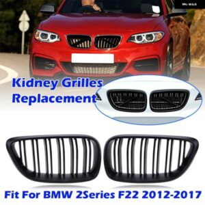 BMW F22 F23 M2 2014 2015 - 2018 225I 218I 220I ブラック デュアル スラット フロント フード キドニー グリル グリル と互換性あり