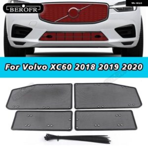 ボルボ ステンレスフロント グリル インサートネット防虫メッシュカバー トリム XC60 2018 2019 2020スポーツ