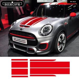 BMW カー スタイリング フロント ボンネット リアストライプフード トランク エンジン カバー デカール ステッカー ミニジョンクーパーワークス F56 JCW
