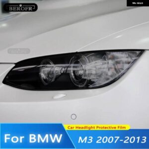 BMW M3 E90/E92/E93 世代 2007-2013 ヘッドライト ティントスモークブラックフィルムフロントライトクリア TPU ステッカー