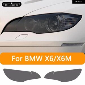 BMW X6 X6M E71 2008-2014 ヘッドライト ティントスモークブラックフィルムフロントライトクリア TPU ステッカー