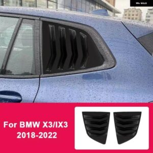BMW X3 IX3 G01 2018-2023 カー アクセサリー リア三角窓 装飾 カーボンスタイル ブラインド ブラック ABS ステッカー