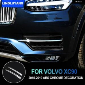 ボルボ XC90 2015-2019 ABS クロームフロント フォグランプ 装飾 リア フォグランプ 装飾 カバー ステッカー 外装 ステッカー