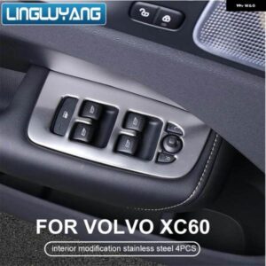 ボルボ カー スタイリング XC60 S60 V60 左ドライブリフターボタン ステッカー インテリア ステンレス 装飾 アクセサリー
