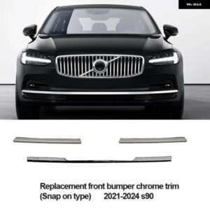 ボルボ XC60 2022-2024 フロント バンパー クローム 装飾 アクセサリー S90 2021-2024 フロントコーナーガード交換