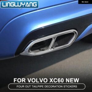 ボルボ スタイリング 2018-21 XC60 テールスロート 装飾 ボックス XC60 4 ステンレス マフラー トリム カバー