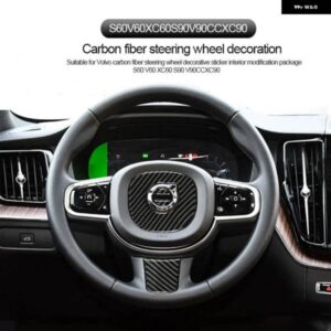 ボルボ カーボン ステアリングホイール 装飾 ステッカー インテリア S60 V60 XC60 S90 V90CC XC90 カー アクセサリー