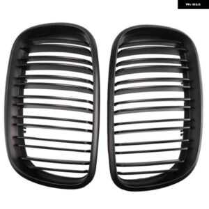 BMW マットブラックフロント バンパー デュアルスラットフロントキドニーグリル 用- X5 X6 E70 E71 2007-2014