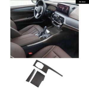 BMW 5シリーズ G30 2018-2022 カーセンター コンソール マルチメディア パネル ノブカバー トリム フレーム ステッカー アクセサリー カーボン