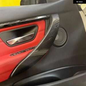 BMW 2XCAR インテリア ドアプルハンドルカバー 3 4シリーズ F30 F31 M3 F32 F33 F35 12-18 ABS カーボン ドアハンドル トリム