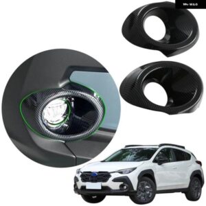 スバル CROSSTREK 2023 2024 フロント フォグランプ カバー トリム 部品 ABS カーボン