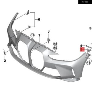 BMW 1ペア フロント バンパー アンダーガイド 51118069419 51118069420 G80 G82 G83 M3 M4 2020-2023 バンパー カバー インナー ブラケット